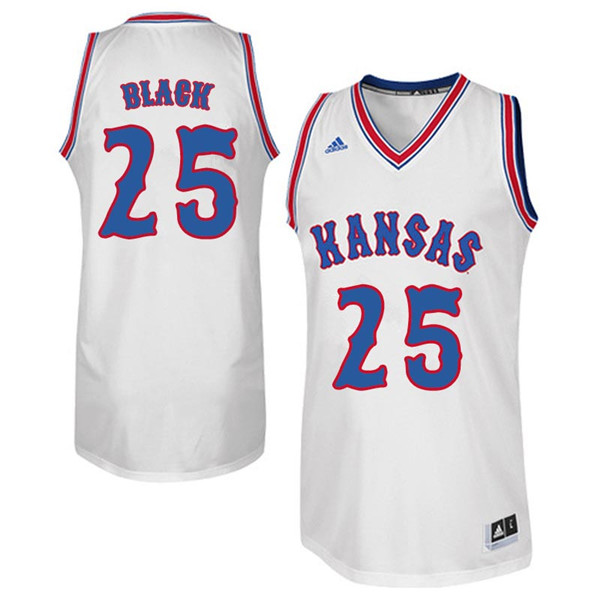 Men #25 Tarik Black Kansas Jayhawks Retro Throwback College Basketball Jerseys Sale-White - Click Image to Close